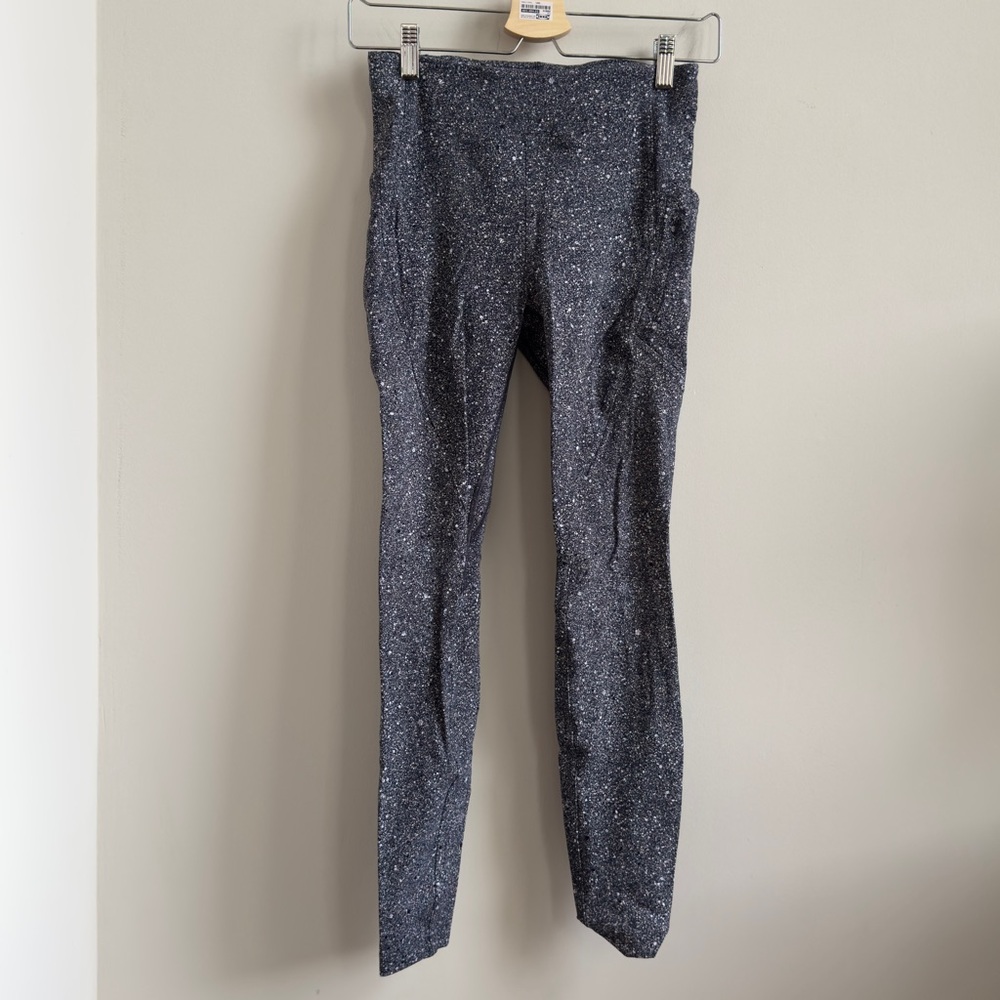 Lululemon Running Tights Ankle Length Splatter Print